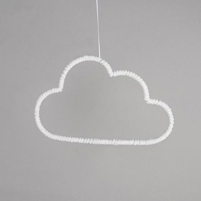 Figure décorative - Métal - Nuage - 30 x 17,5 cm - Gris - Intérieur