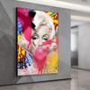 Marilyn Monroe bläst Kaugummi-Ölgemälde, moderne sexy Frauen, Poster und Drucke, Wohnzimmer, Heimdekoration, Wand