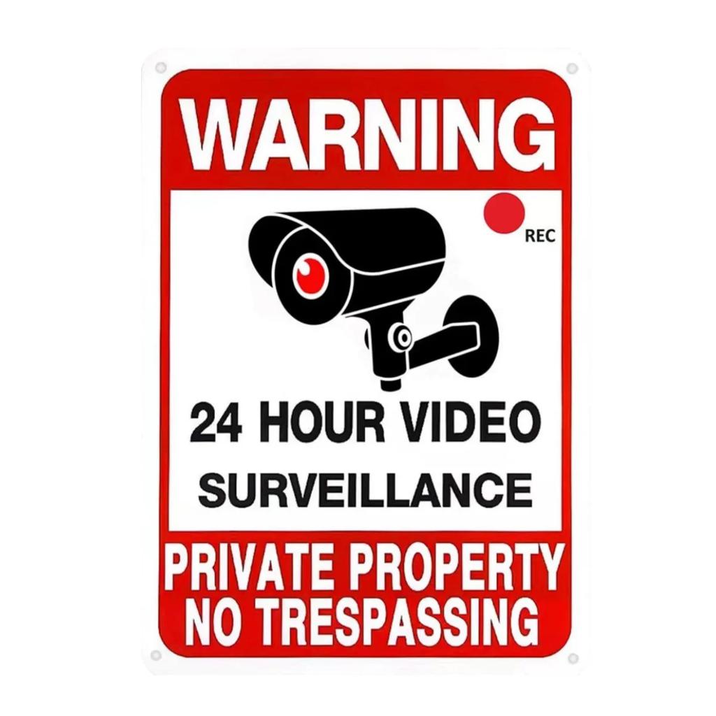 pcs Warning Metal Aluminum SignPrivate Property Trespassers Will Be Prosecuted Hour Video Surveillance Aluminum Sign