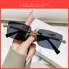 Frameless Square Sunglasses For Men And Women With Polarized Uv400 Protection For Fashion Street Wear