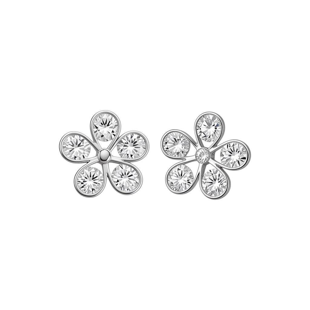 Silver Needle Zirconia Flower Stud Earrings: Elegant, Personalized, and Versatile Light Luxury Fashion Accessories