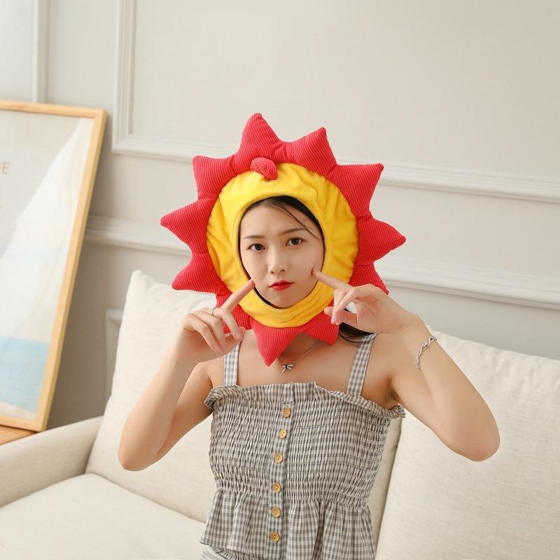 Sunflower lion hood hat, plush hood, photo props, photo props, cartoon hood