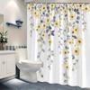Simple floral pattern waterproof shower curtain ladies bathroom shower curtain grey yellow flower bathroom curtain
