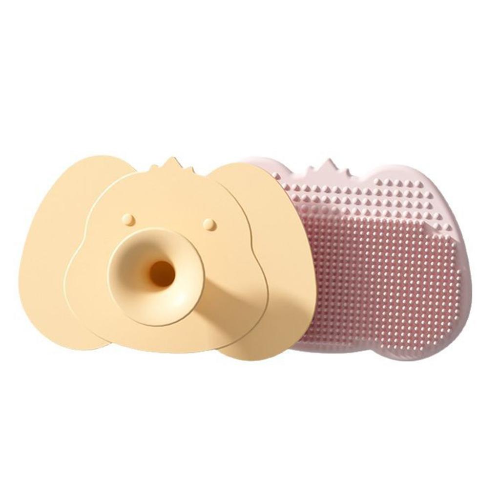 Krásný dětský silikonový koupací kartáč Jemný masážní přístroj na pokožku hlavy pro kojence a batolata Design 2 v 1 Kreslený vzhled