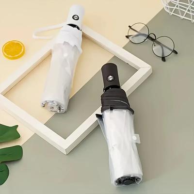 1 Stück-Transparenter Schirm Faltbar Automatisches Öffnen und Schließen Schirm Wald Dreifach gefaltet Student Sonnenschirm