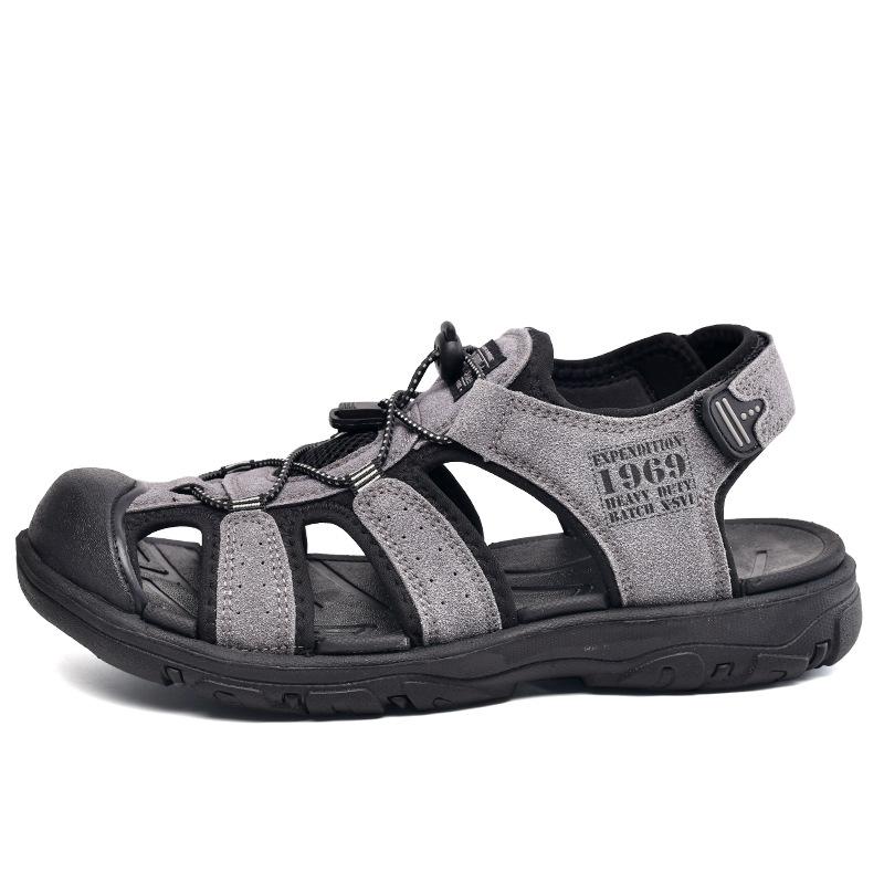 Popular summer men's bag head sandals travel casual lightweight versatile casual shoe head magic buckle EVA soft sole