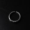 BFCLUB 925 Silver Rings For Women Men Fine Jewelry Finger Adjustable Open Vintage Knots Ring For Party Birthday Gift