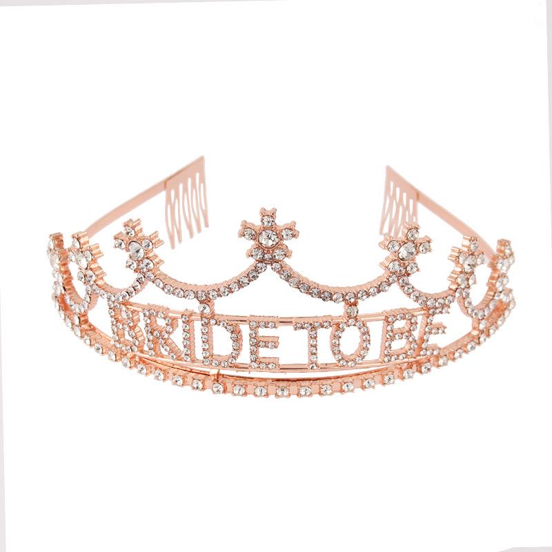 Rhinestone 'Bride To Be' Crown Headband - Fashion Wedding Headdress