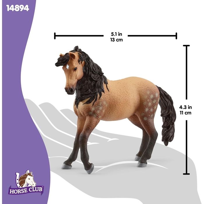 Schleich figurine jument andalouse 14894 – pelage fauve et brun, crinière noire