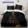 Retro Game Christmas Tree Pattern Bedding Quilt Set  Home Decoration  Gift (1 * duvet cover + 2 * pillowcase  without core)