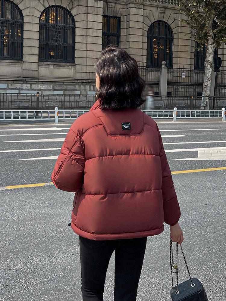 Stand-up Collar Down Cotton Clothes Women's Short Models Small Winter New Thickened Loose Bread Clothes Jacket