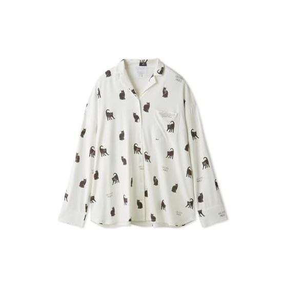 [Gelato Pique] Halloween CAT Allover Pattern Shirt PWCT254237 Women s