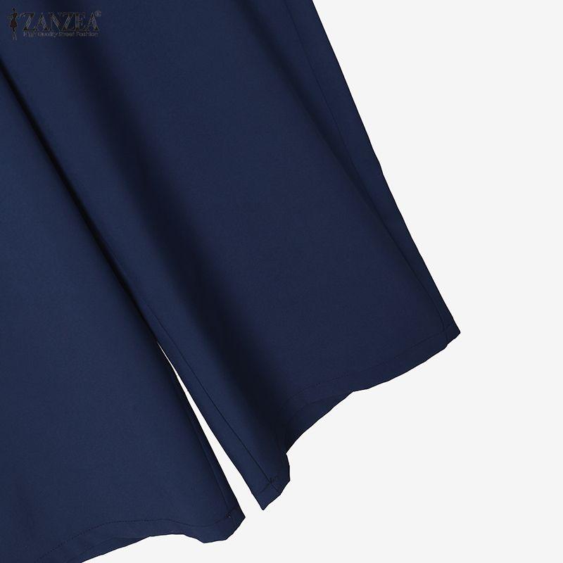 ZANZEA Women Long Sleeve Stripe Blouse and Long Pants Casual Two Piece Suit Sets