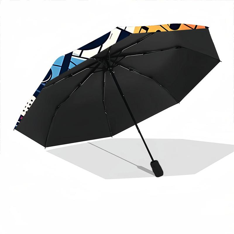 1pc Music Instruments Automatic Folding Umbrella - Compact 8-Rib Design, Durable Plastic & Iron, Lightweight for Outdoor Daily Use131