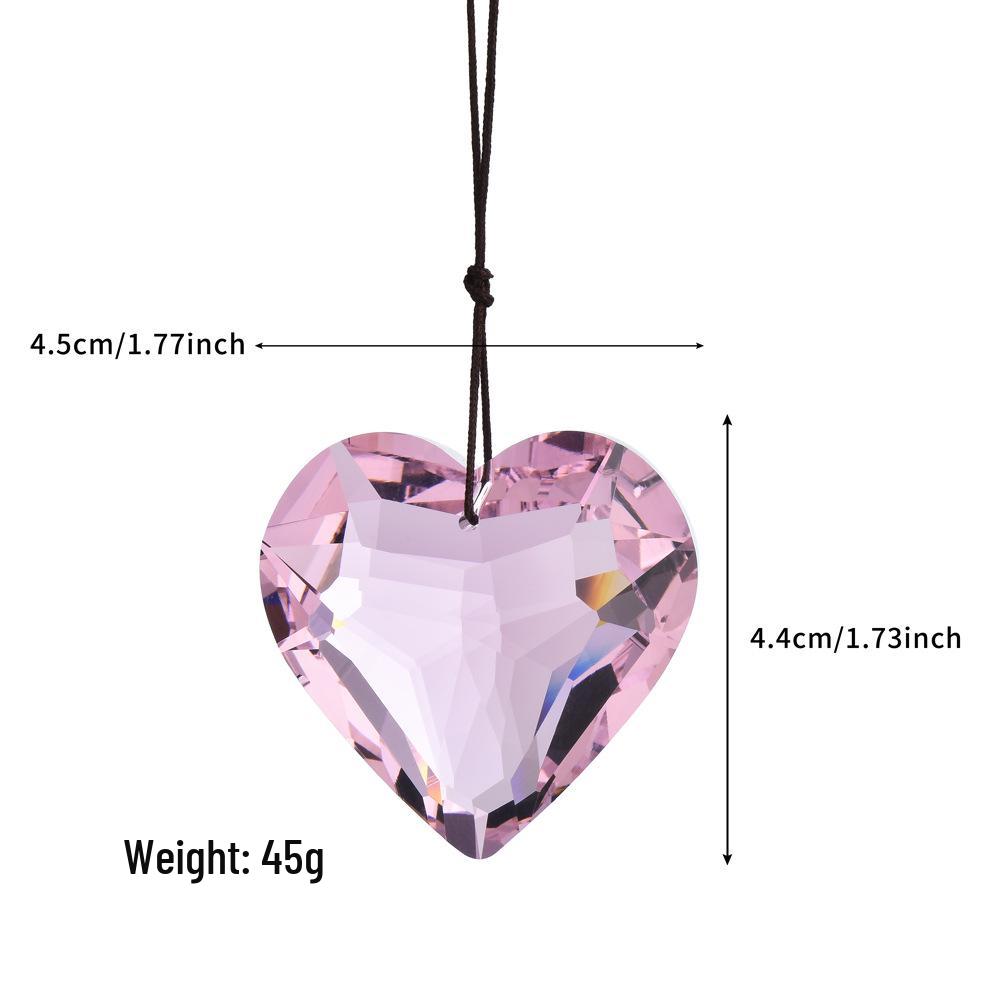 45mm Peach Heart Crystal Prism Pendant for Jewelry & Chandelier Décor