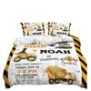 Three-Piece Bulldozer Large Truck Quilt Cover Two-Piece Bedding Kit
