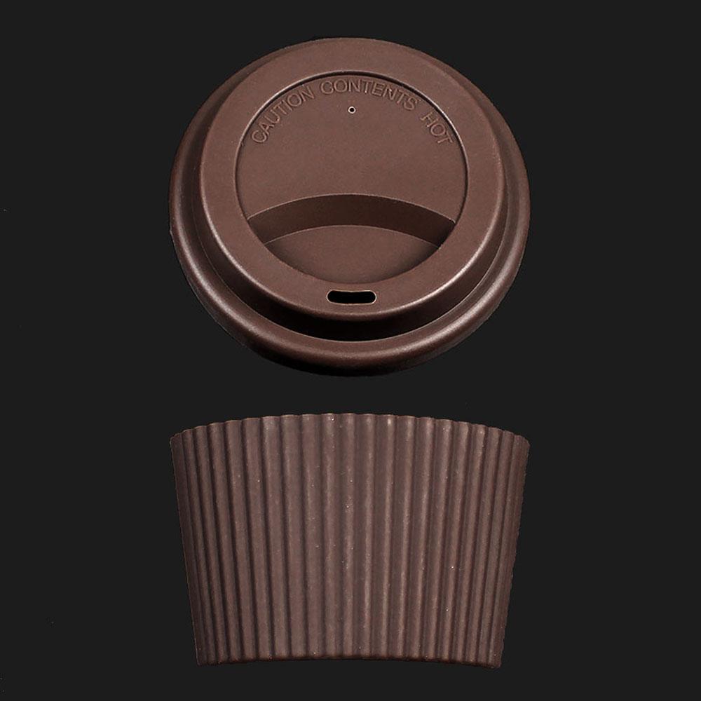 Silicone World 2PCS/Set Silicone Coffee Cup Cover Heat Insulation Anti Slip Cup Sleeve Mug Glass Cup Cover Anti-Dust Cup Lids