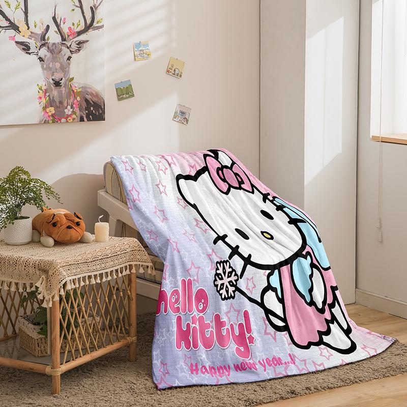Cartoon Hello Kitty Double Sided Flannel 3D Digital Printed Blanket Blanket