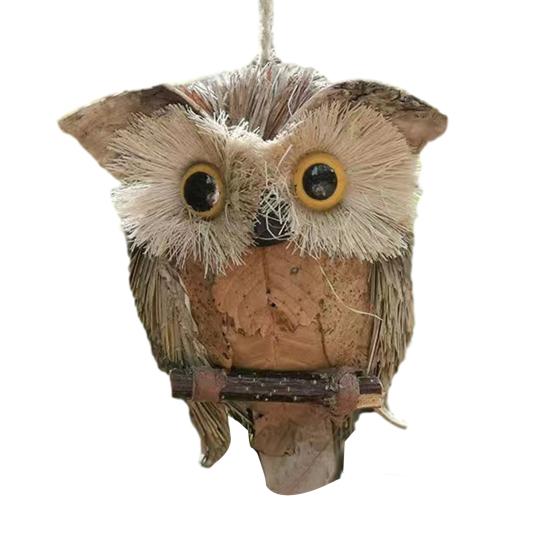 

Сова Настінна Прикраса Рукодільна Сова з Соломи Підвіска Рустикальна Сова для Прикраси на Свято, Фермерський Будинок, Домашню Вечірку B