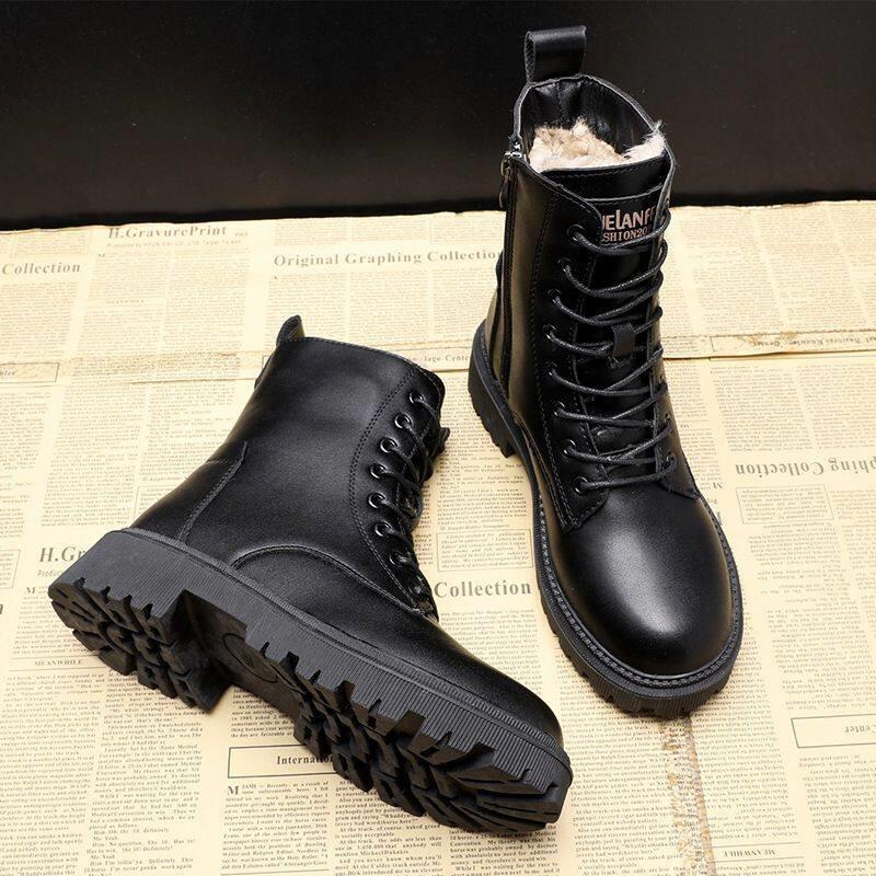 Snow boots women's new velvet thickened medium tube water-resistant and slip-resistant fur integrated winter warm cotton shoes and boots