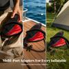 Foot-Operated Air Pump Compact Manual Inflator with Nozzles for Camping, Campers