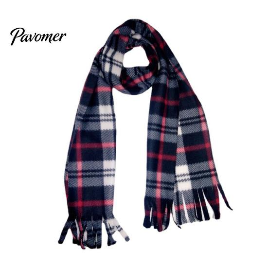 Warm Lightweight Velvet Scarf Double Sided for Kids, Soft Thickened Plaid Neck Warmer Easy to Tuck Boys and Girls, Comfortable Wrap Winter Outdoor