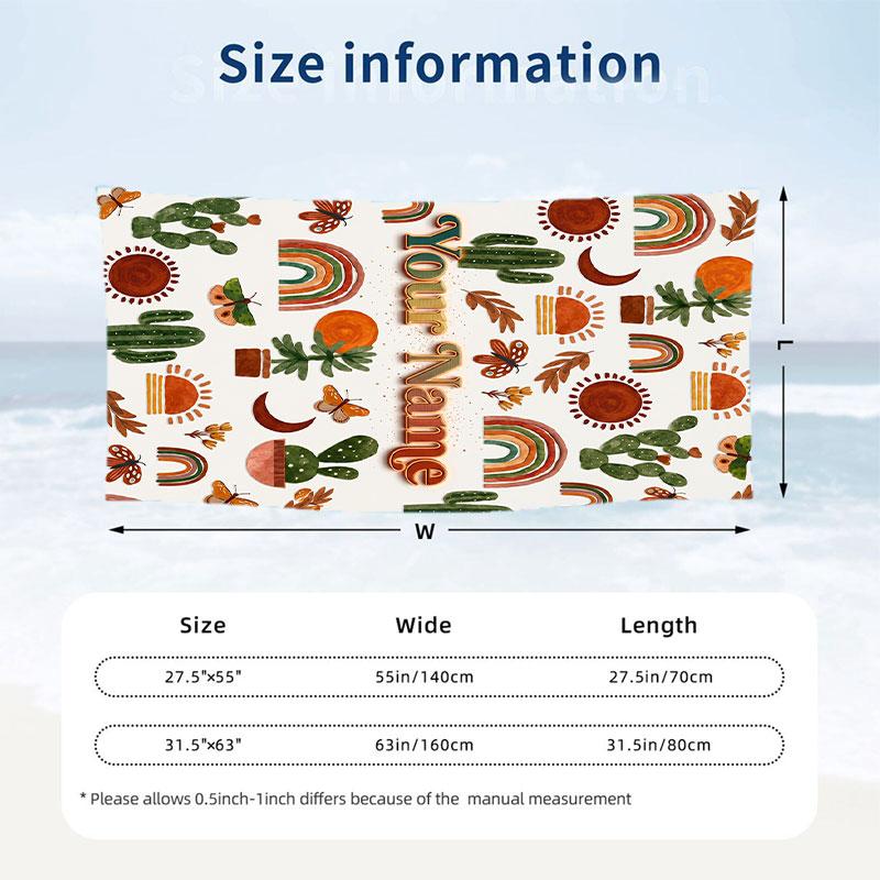 Fantasy Magic Theme Beach Towel Personalized Custom Name & Text Soft Quick Dry Beach Towel for Swimming Travel
