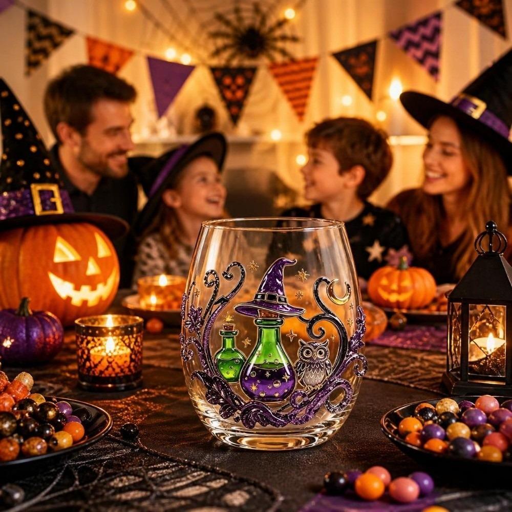Pumpkin Tentacle Halloween Glass Skull Ghost Drinking Wine Cup Gothic Halloween Art Cup Cocktail
