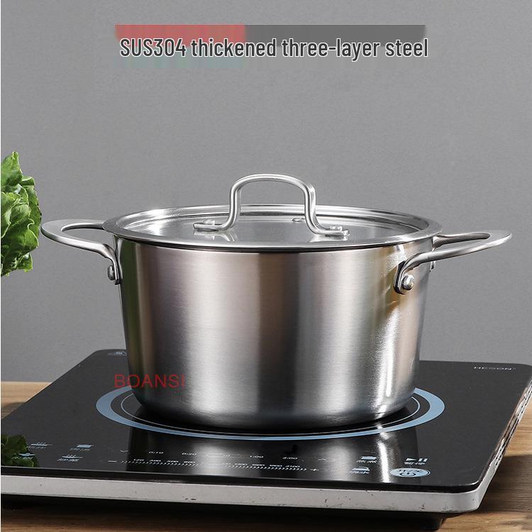 Thickened 304 Stainless Steel Multi-Purpose Soup and Milk Pot with Single Handle 16cm single handle