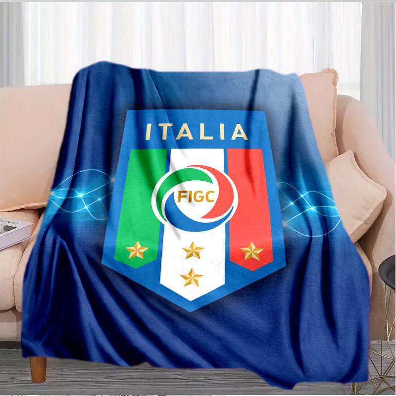 Italy Football Crest Blanket Suitable for Sofas, Beds, Offices, And Camping - Perfect Gift for Halloween Christmas