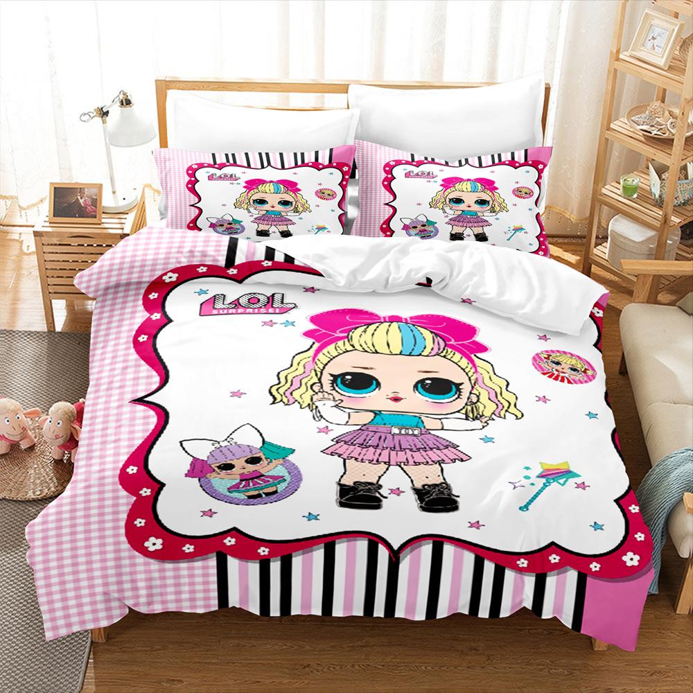 3D Digital Printing Cartoon Surprise Doll Three-Piece Set Bedding Two-Piece Set