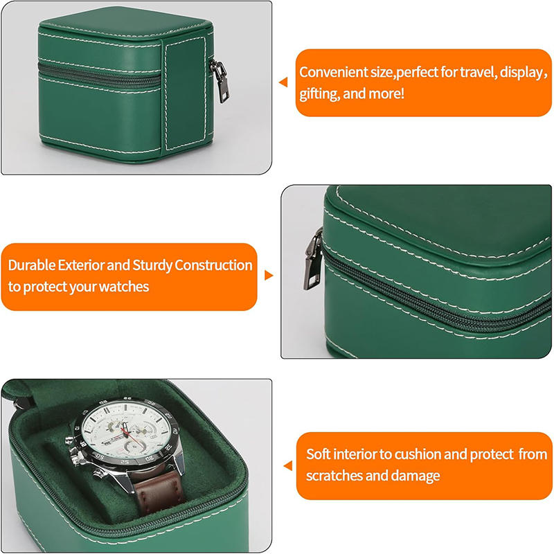 New PU Leather Watch Storage Box Single Watch Display Case Wristwatch Holder Travel Jewelry Watch Organizer for Men Gift