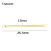 14K Real Gold Plated 35mm Long Metal Bar Links Thin Stick Strip Connectors Charms for DIY Earrings Jewelry Making Accessories
