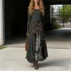 Ladies' Casual Long Sleeved Irregular Hem Dress