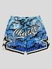 Men Gothic Angel Graffiti 3D Print Mesh Beach Shorts Elastic Drawstring Loose Straight Casual Summer Board Shorts