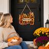 Fall Pumpkin Wooden Hanging Ornament Set of 4 for Thanksgiving Decor