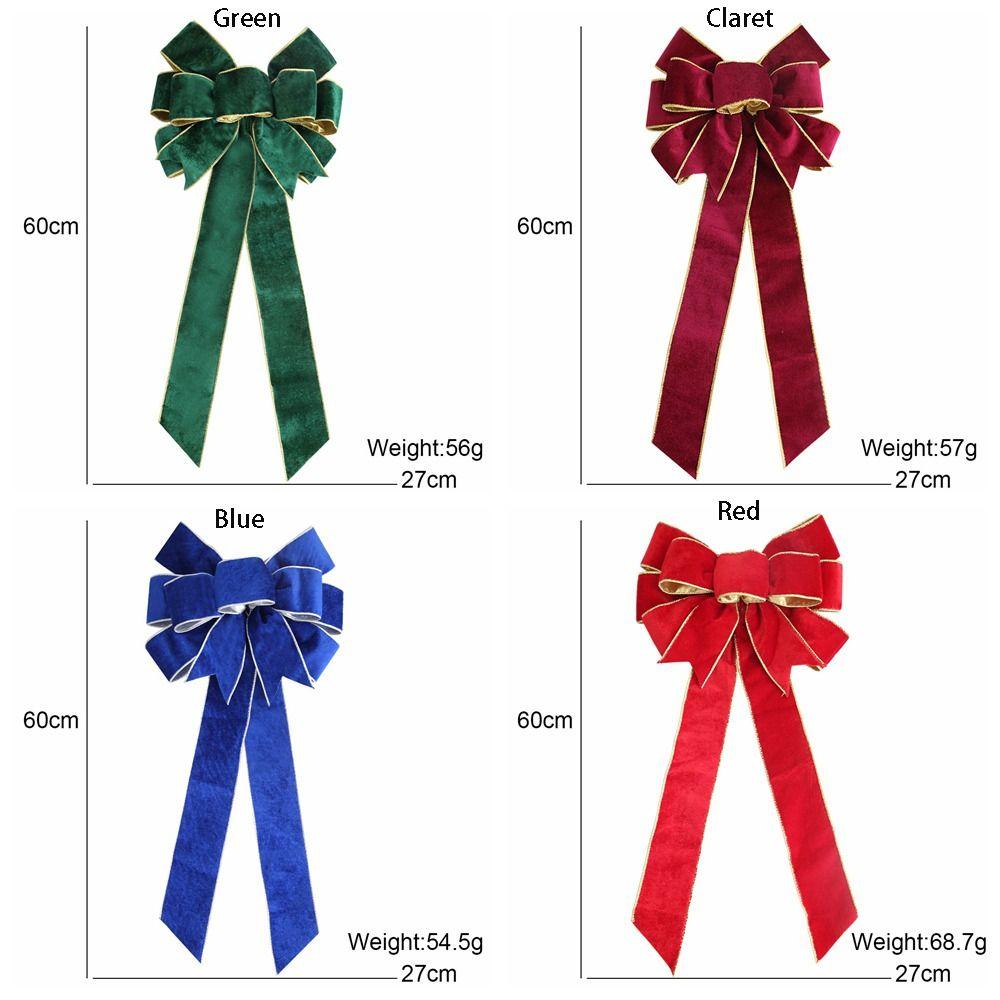 Cloth Christmas Bowknot Pendant Bowknot Flocking Bowknot Ornaments  Party Decor