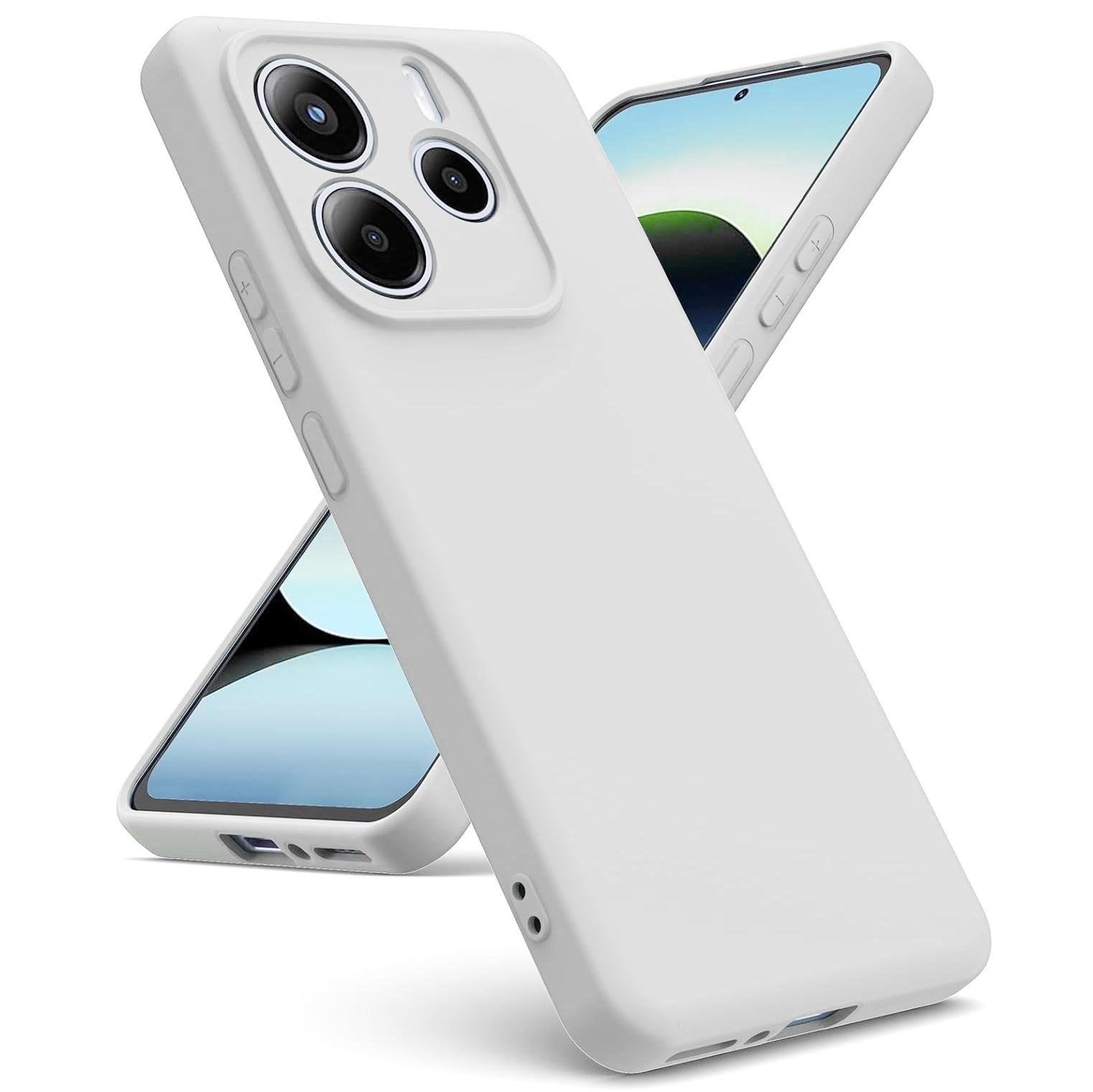 Жидкий силиконовый чехол для RedMi Note 9 9s 10 10s 11 11s 12 12s 13 14 Pro 4G 5G Plus 9A 9C 10A 10C 12C 13 14C Global + мягкий чехол RedMi Note 14 Pro Plus 5G белый