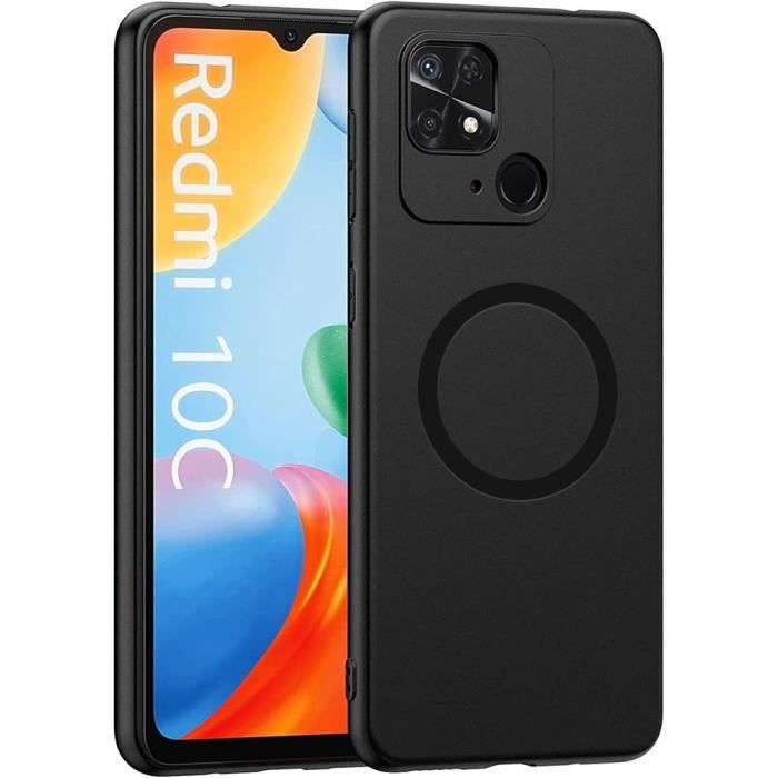Protective Case - E.F.CONNECTION - For Xiaomi Redmi 10C - Silicone TPU - Matte Black - Wireless Charging