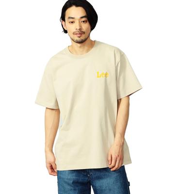 Lee Bulldog Print Kurzgröße S Herren T-Shirt, Ärmel, Beige,