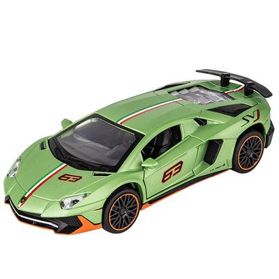 1/32 LAMBOR AVENTADOR SVJ LP780-4 Sports Car Model Toy with Sound and Lights, Suitable for Birthday Gifts for Kids
