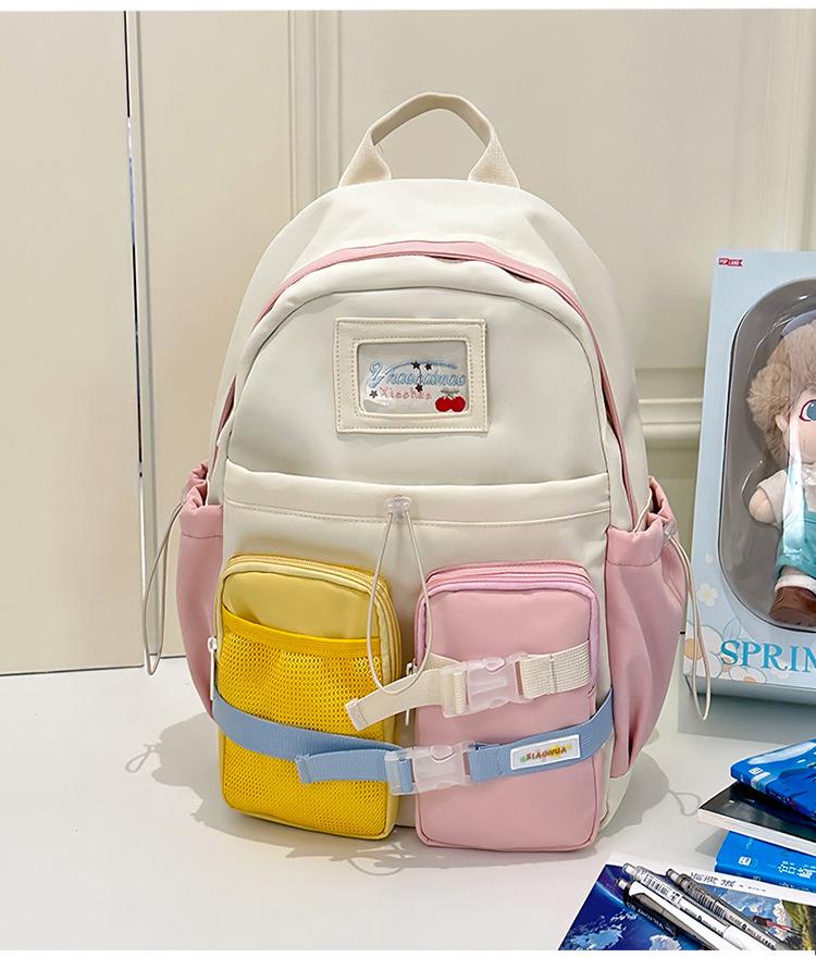 School bag Mori dopamine color matching backpack for junior high school students Small fresh school bag Versatile high value American shoulder bag