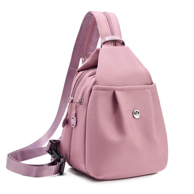 2026 Autumn Women's Oxford Cloth Bag: Versatile Solid Color Backpack & Chest Bag
