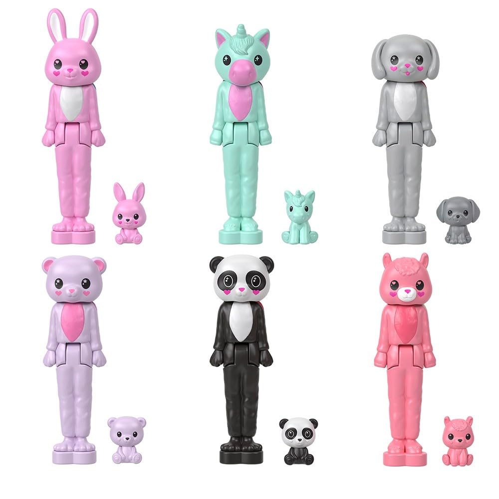 Barbie Mini Barbie Land Pachet Surpriză Drăguț Păpușă Căsuță de Păpuși Micro Păpuși pentru Copii de 6 Ani și Roz în Sus! Îmbracă-te, (HYM25)