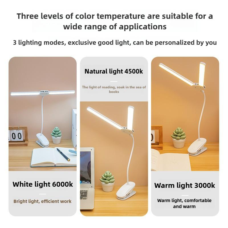 LED Clip-on Eye Protection Reading USB Charging Desk Lamp