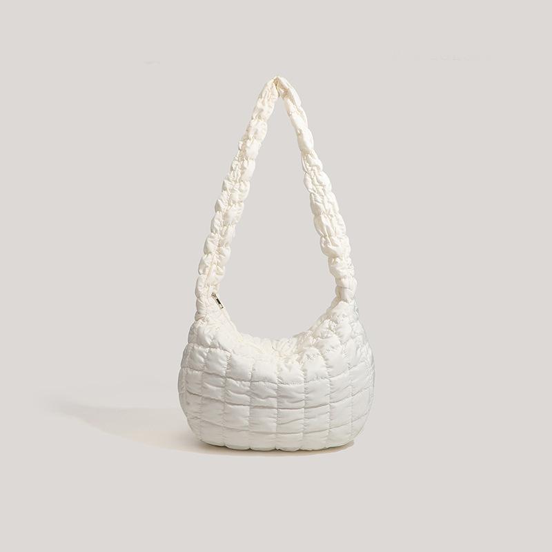 Bag women's new one-shoulder messenger bag cloud pleated bag cotton clothing bag large-capacity one-shoulder underarm bag women's bag