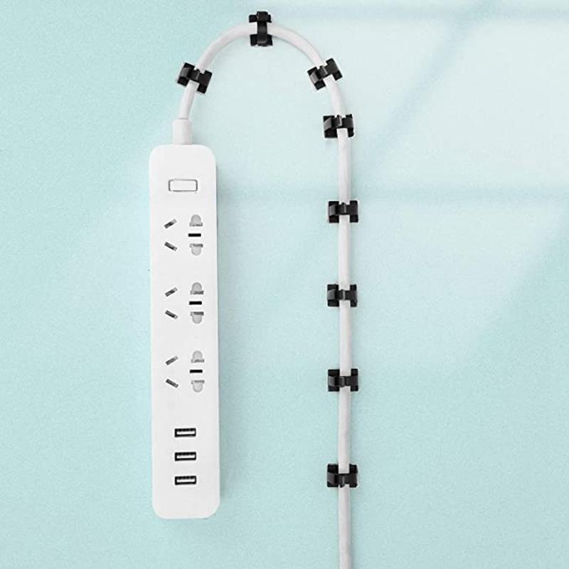 20 Pcs Cable Clips Self Adhesive Cord Management Black Wire Holder Organizer Clamp Self-adhesive Car Wire Clip Accessories