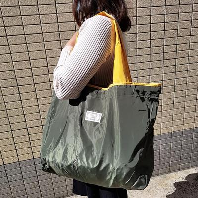 Waterproof Foldable Shopping Bag - Large Capacity, Eco-Friendly Drawstring Tote