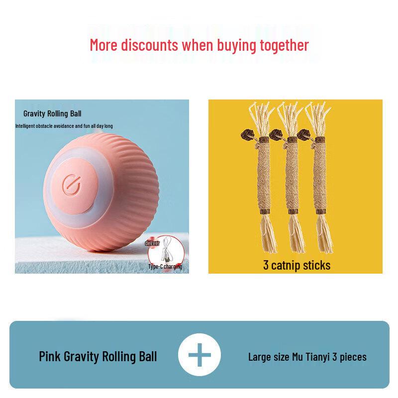 Умный катающийся мячик-игрушка для кошки