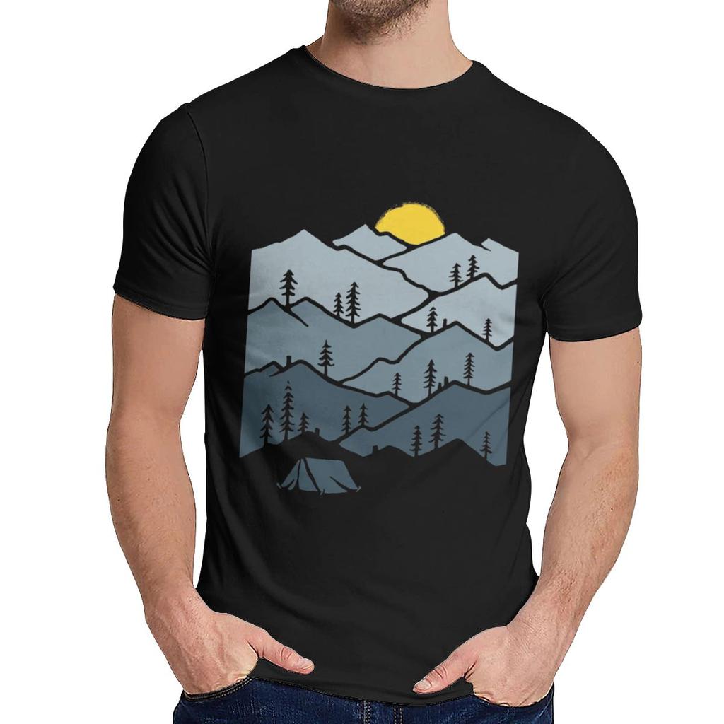 Hiking Moutain Hike Camping T Shirt Classic Round Neck Summer Casual Camiseta T Shirt